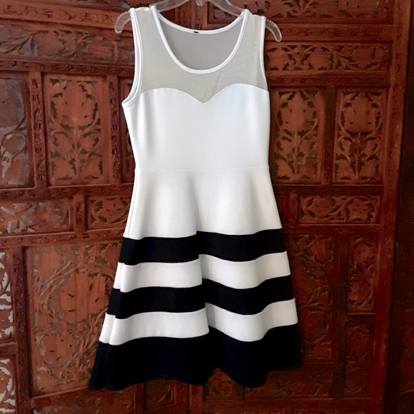 Classy retro classic Black white striped fun dress like new rockabilly - Picture 3 of 10